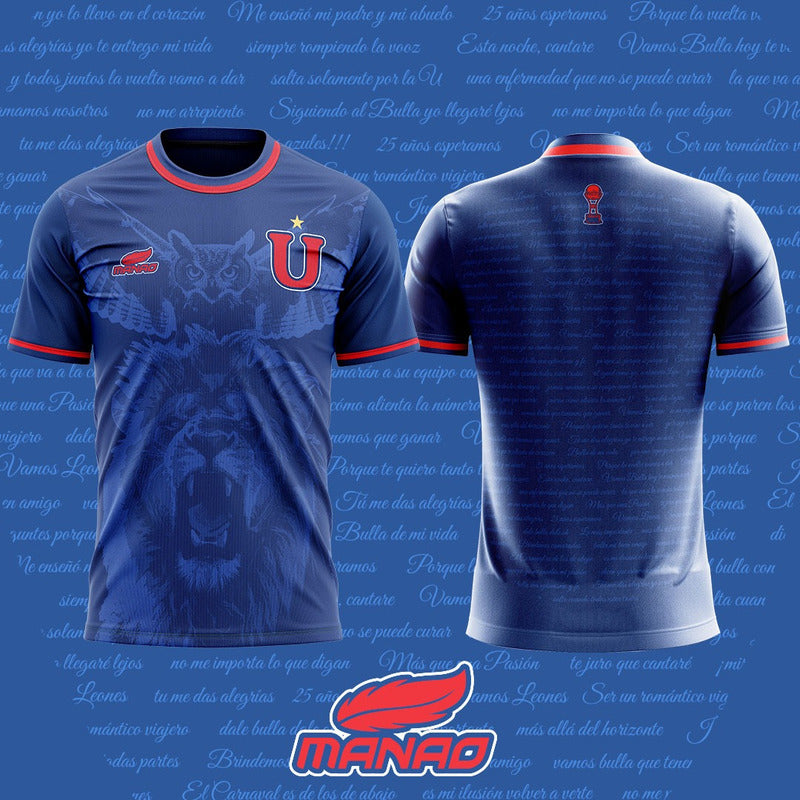 Camiseta U De Chile León Búho Hinchas Niños Y Adultos