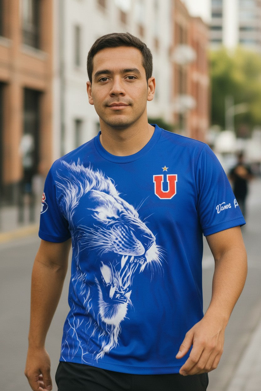 Camiseta Universidad de Chile León Blanco - Los Leones Azul